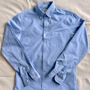 J. Crew cotton button-down collar shirt in light blue, size S slim.